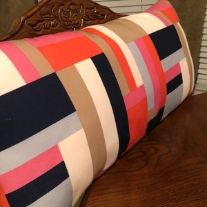 Colorful Throw Pillow - Navy/Pink/Light Blue